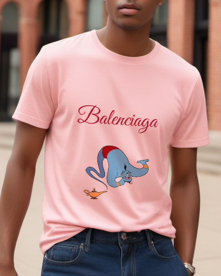Blush Pink Upside Down Genie Graphic T-Shirt - styled view 3