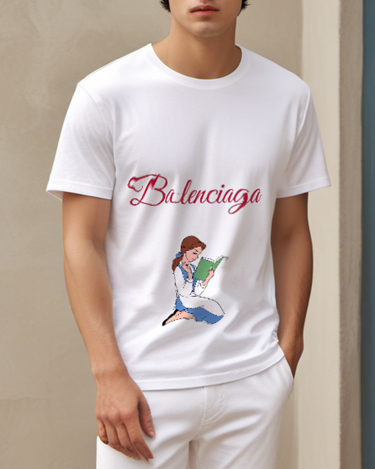 White Storybook Reader Graphic T-Shirt - styled view 4