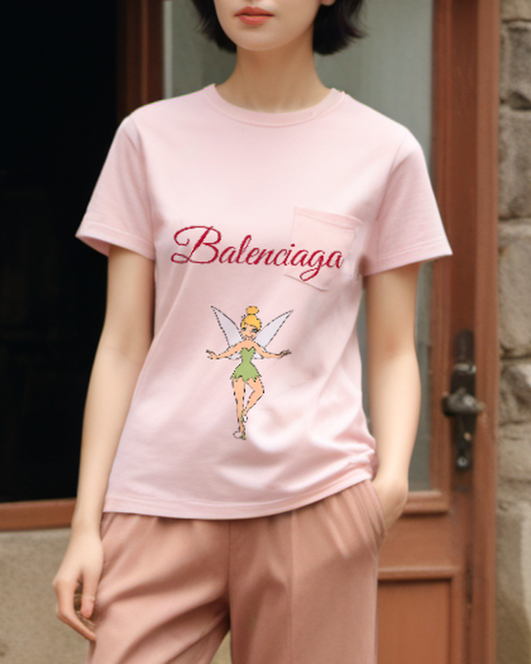 Blush Pink Open Wing Fairy Graphic T-Shirt - styled view 4