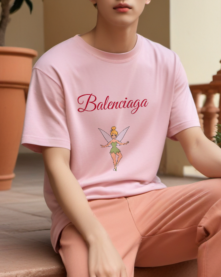 Blush Pink Open Wing Fairy Graphic T-Shirt - styled view 5