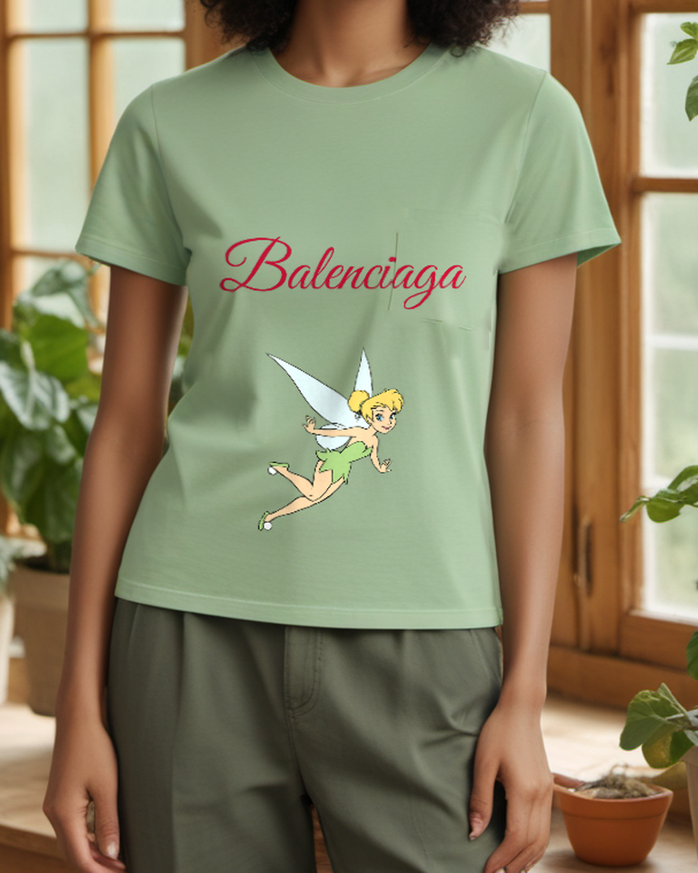 Sage Green Flying Green Fairy Graphic T-Shirt - styled view 3