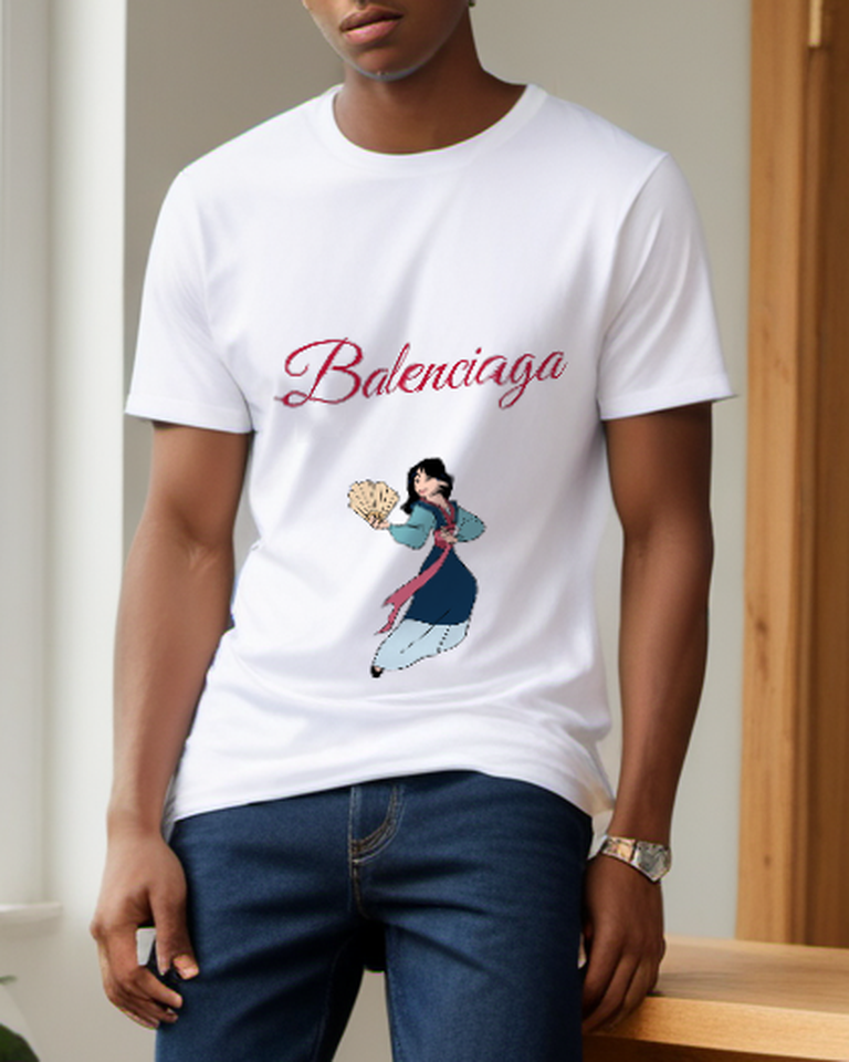 White Open Fan Dancer Graphic T-Shirt - styled view 2
