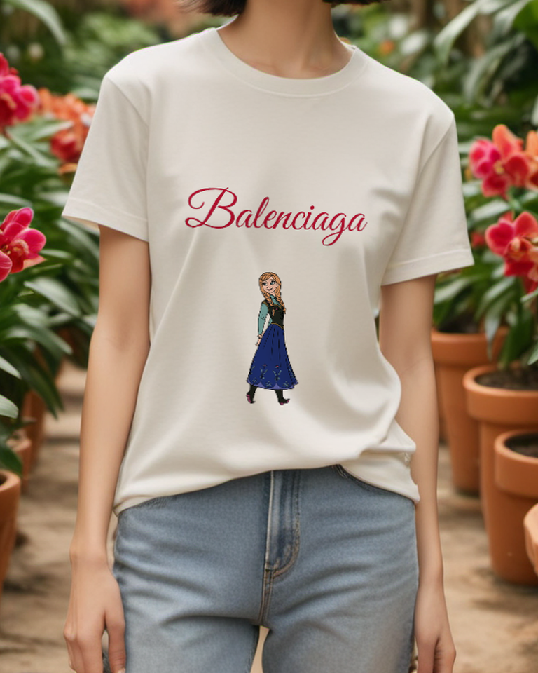 Light Gray Royal Blue Winter Girl Graphic T-Shirt - styled view 2