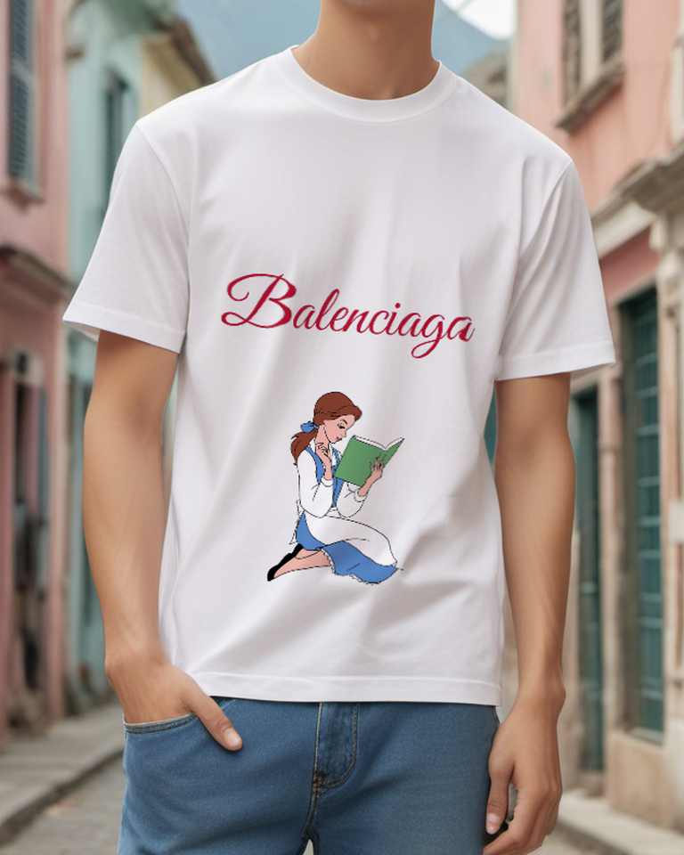 White Storybook Reader Graphic T-Shirt - styled view 2