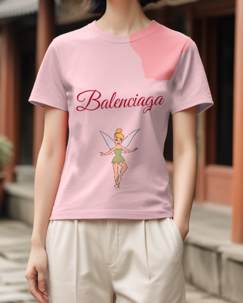 Blush Pink Open Wing Fairy Graphic T-Shirt - styled view 1