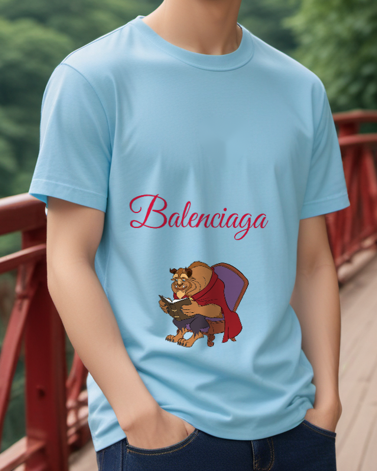 Sky Blue Armchair Beast Graphic T-Shirt - styled view 2