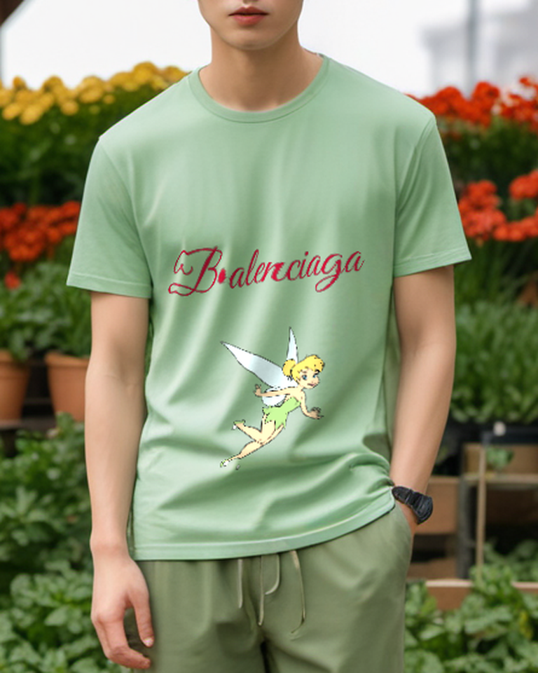 Sage Green Flying Green Fairy Graphic T-Shirt - styled view 4