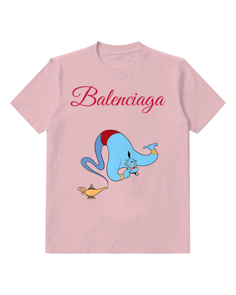 Blush Pink Upside Down Genie Graphic T-Shirt - front product view