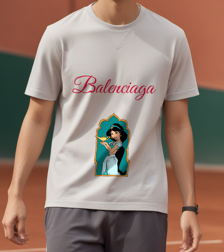 Light Gray Palace Arch Princess Graphic T-Shirt - styled view 4