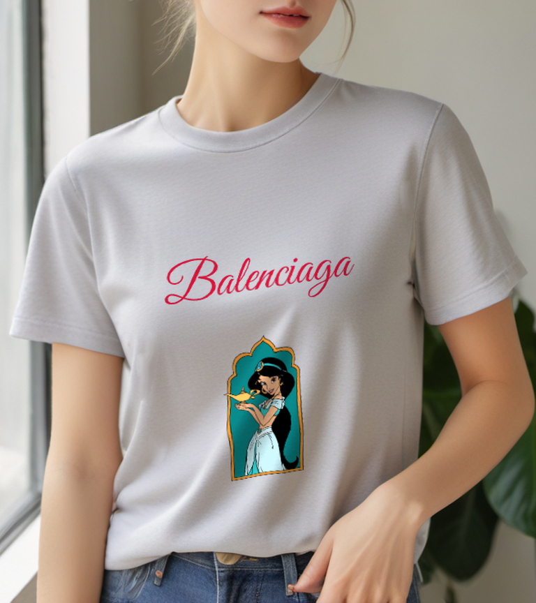 Light Gray Palace Arch Princess Graphic T-Shirt - styled view 1