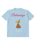 Sky Blue Windblown Woodland Girl Graphic T-Shirt - front product view