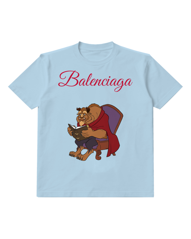 Sky Blue Armchair Beast Graphic T-Shirt - front product view