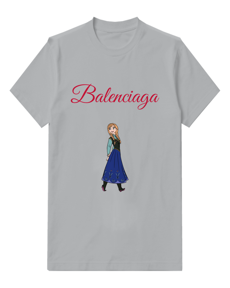 Light Gray Royal Blue Winter Girl Graphic T-Shirt - front product view