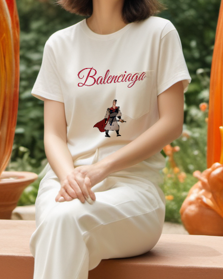 Ivory Crimson Cape Warrior Graphic T-Shirt - styled view 3