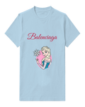 Sky Blue Snowflake Portrait Graphic T-Shirt - front product view