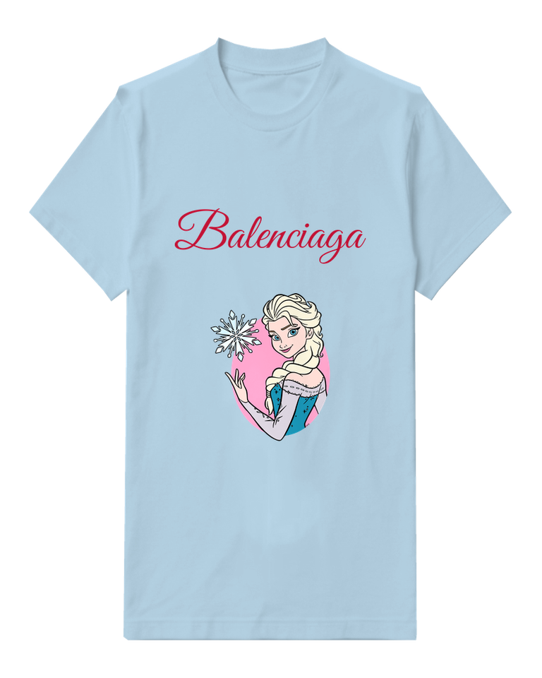 Sky Blue Snowflake Portrait Graphic T-Shirt - front product view