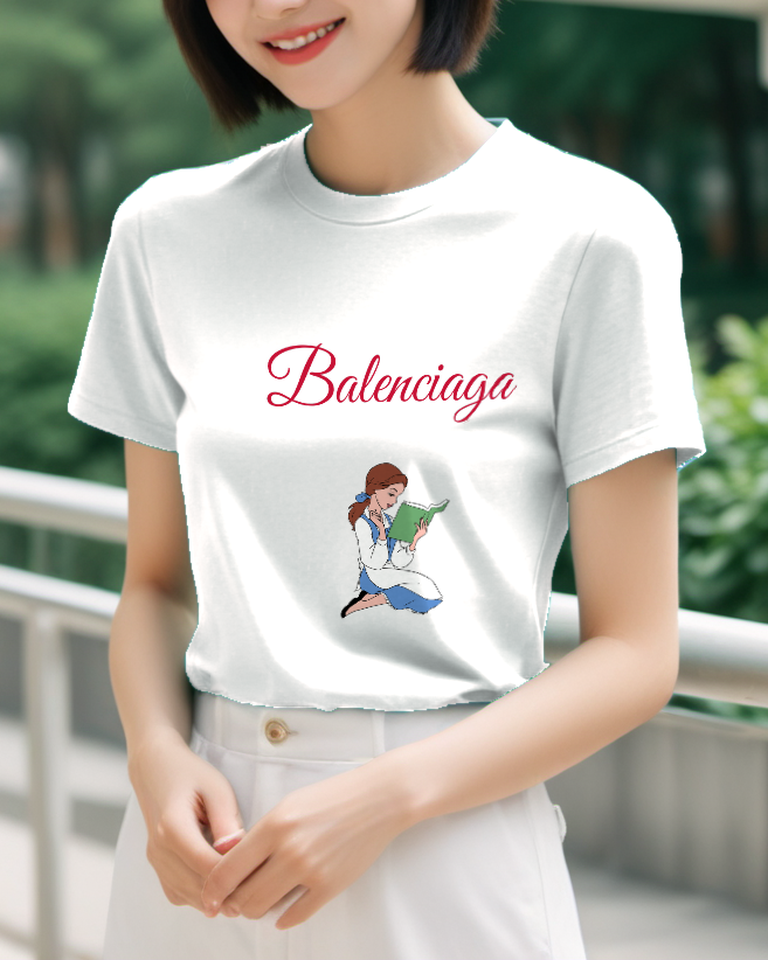 White Storybook Reader Graphic T-Shirt - styled view 5