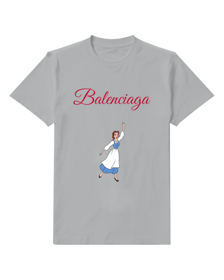 Light Gray Blue Apron Greeting Graphic T-Shirt - front product view