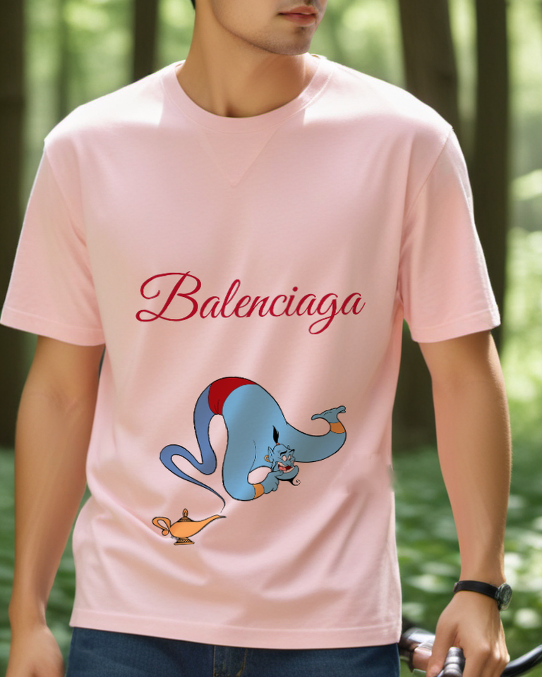 Blush Pink Upside Down Genie Graphic T-Shirt - styled view 1