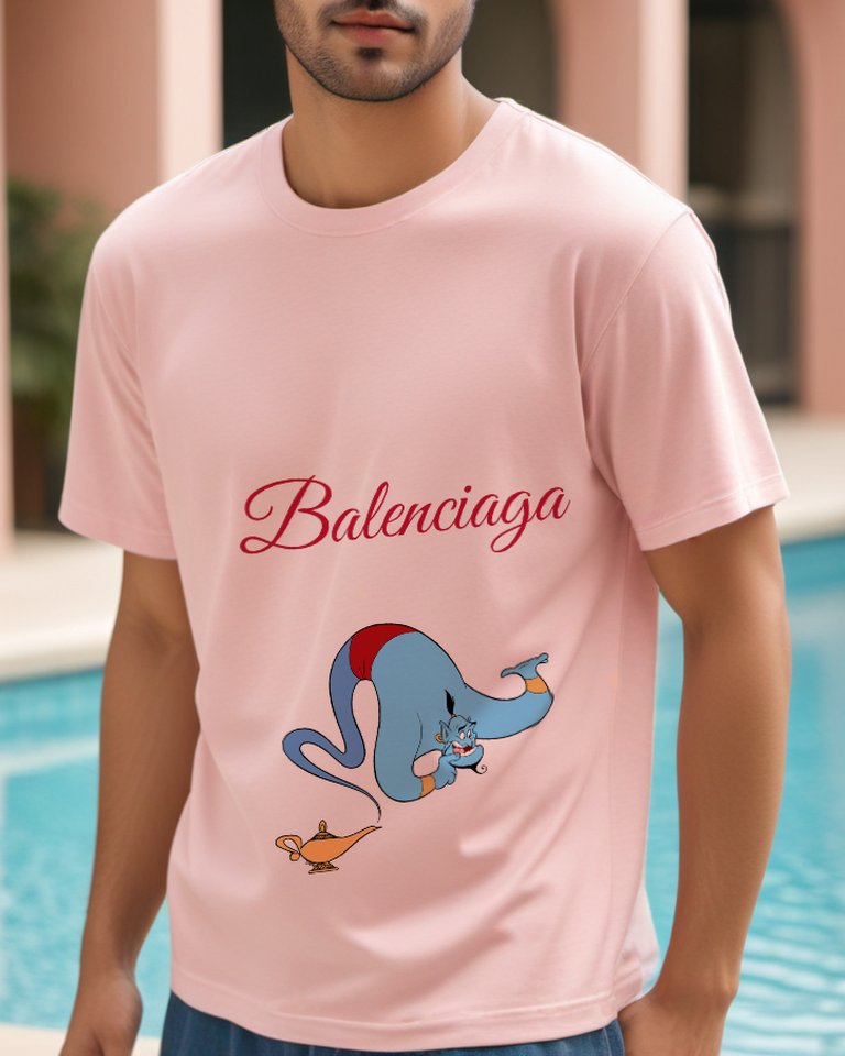 Blush Pink Upside Down Genie Graphic T-Shirt - styled view 5