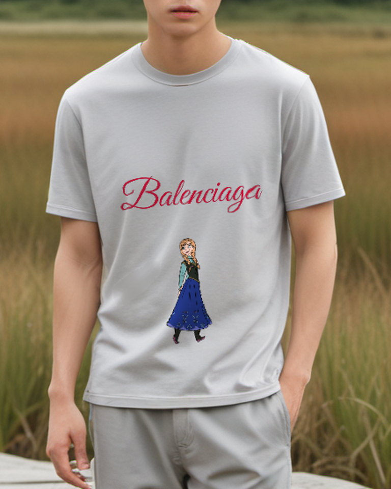 Light Gray Royal Blue Winter Girl Graphic T-Shirt - styled view 3
