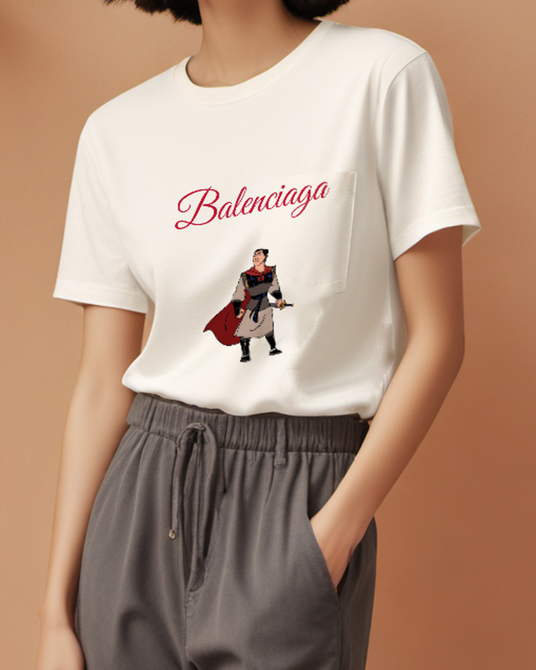 Ivory Crimson Cape Warrior Graphic T-Shirt - styled view 1