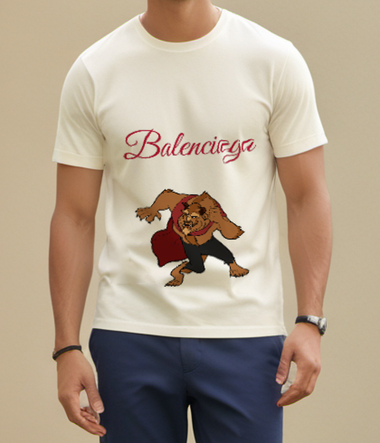 Ivory Red Cape Beast Graphic T-Shirt - styled view 2
