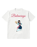 White Open Fan Dancer Graphic T-Shirt - front product view
