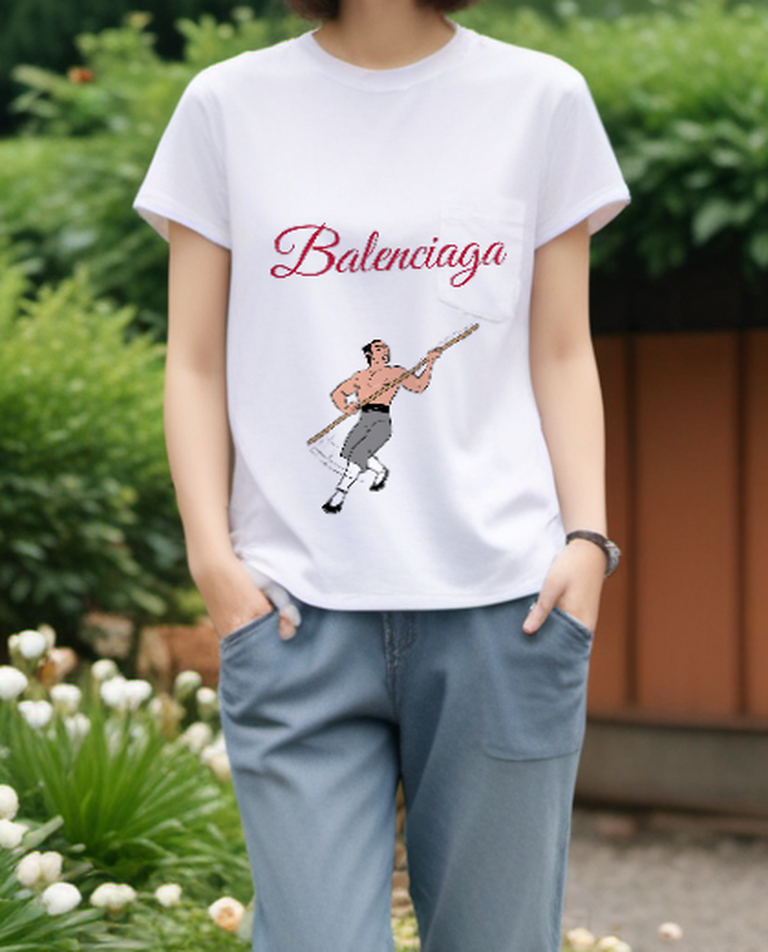 White Staff Training Hero Graphic T-Shirt - styled view 4