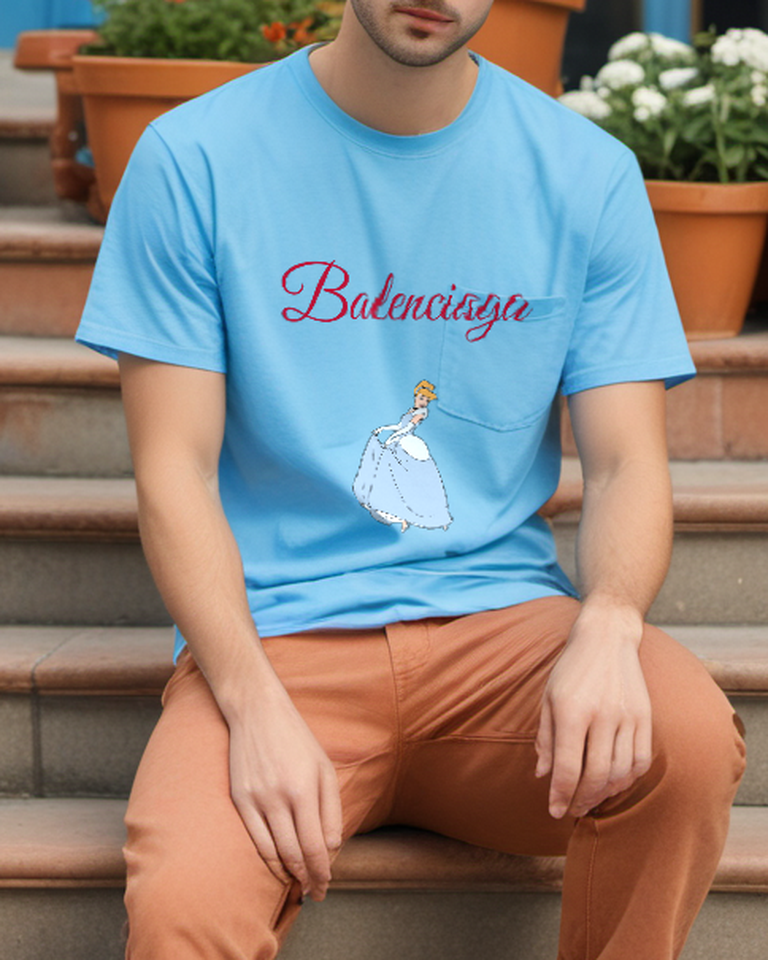 Sky Blue Silver Blue Ballroom Graphic T-Shirt - styled view 4
