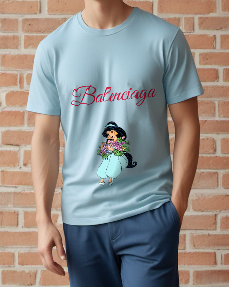 Sky Blue Violet Bouquet Princess Graphic T-Shirt - styled view 3